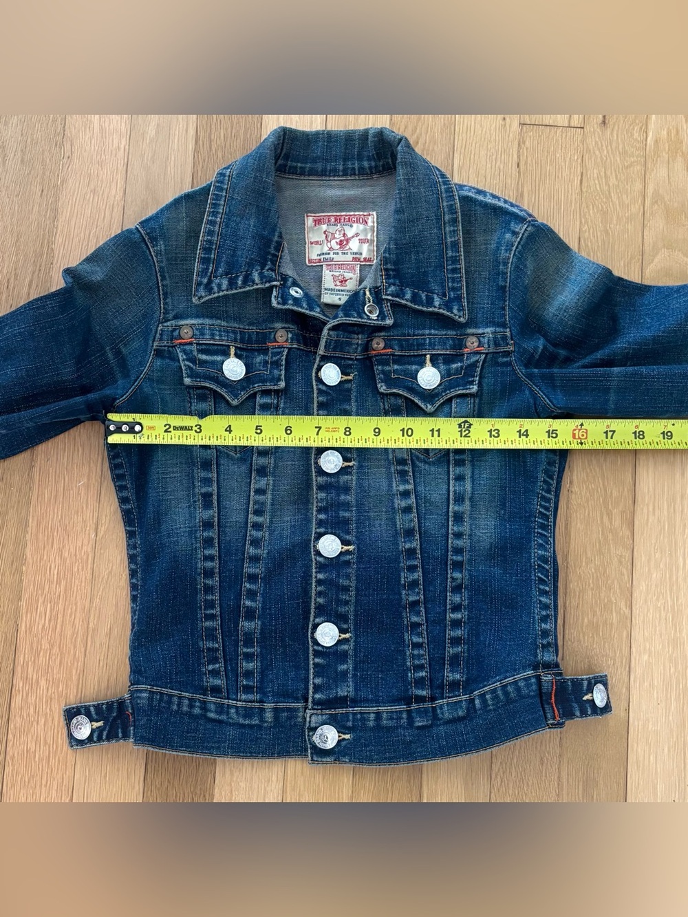 Vintage True Religion Denim Jacket Emily Womens S Y2K Trucker Western 2000s Crop - Picture 8 of 12